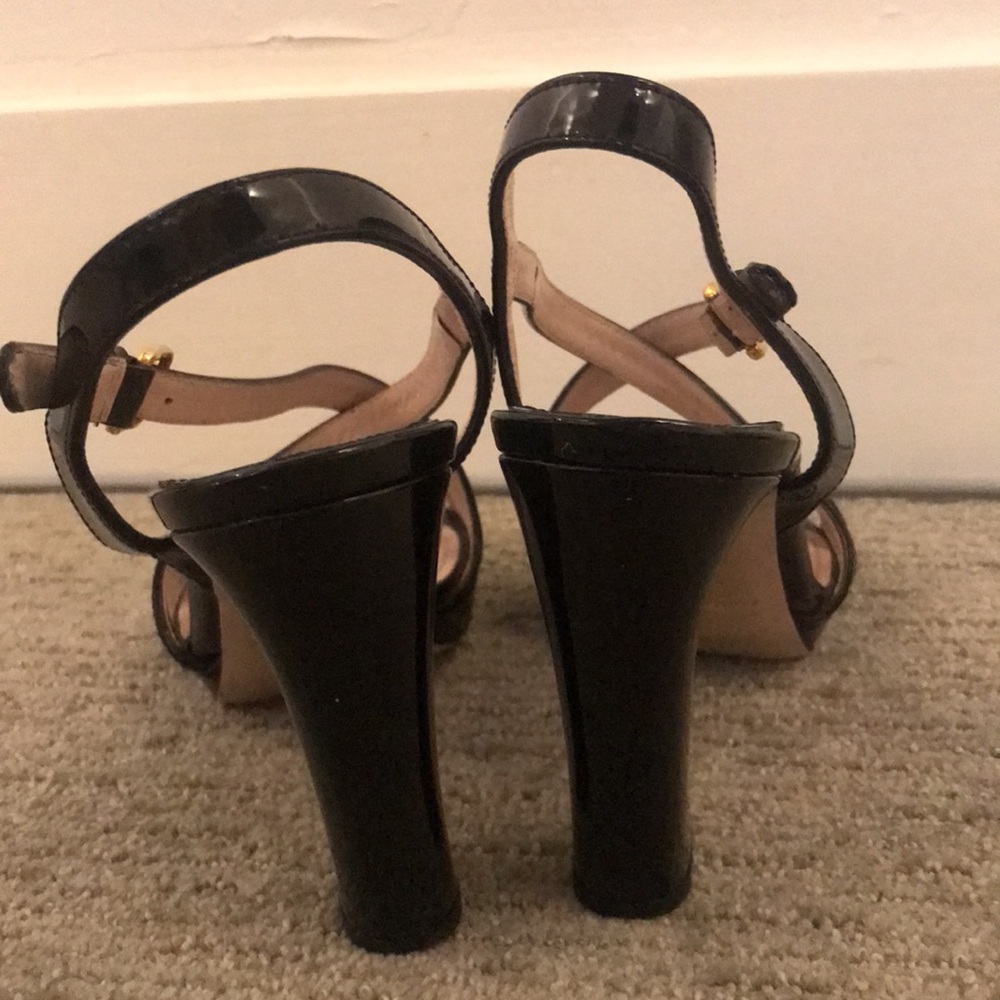 Miu Miu Vernice Strappy High Heel Sandals 38 1/2 Women Black Patent Leather - Picture 7 of 8